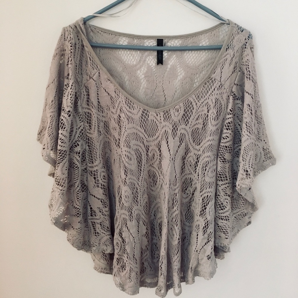 Beautiful crocheted lace poncho top